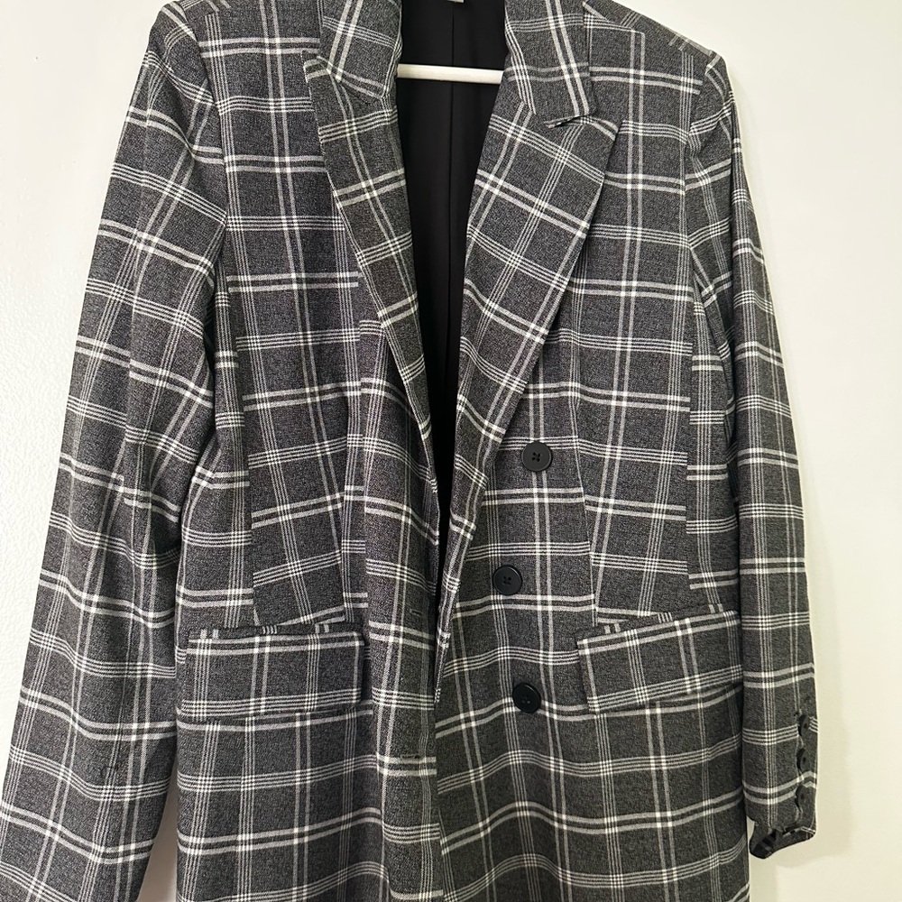 Marled Gray Plaid Women's Blazer